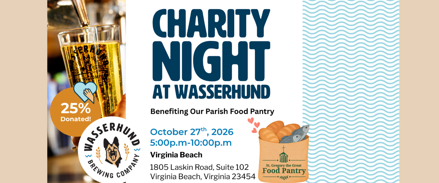 Wasserhund Charity Night, October 27, benefiting the parish food pantry